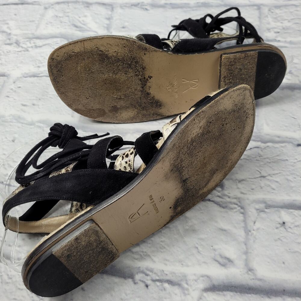 Paul Andrew Black Tempest Suede & Snakeskin Gladiator Espadrilles size 6 - Picture 11 of 11